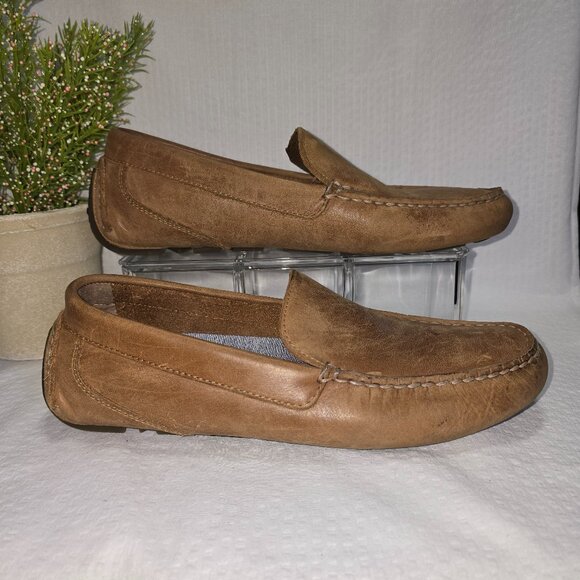 SPERRY MENS PILOT LOAFER DRIVER TAN LEATHER SHOES SIZE 8...